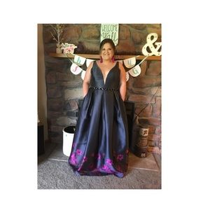 Floral bottom prom dress